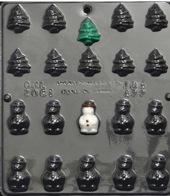 Clear Mold - Mini Trees and Snowman