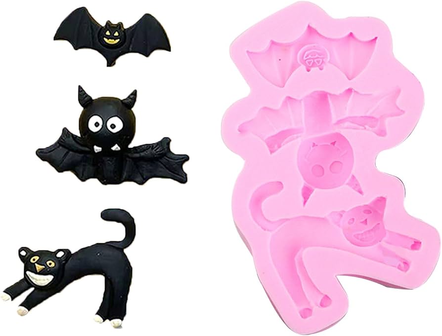 Halloween Mold 3 Cavity Cat Bat