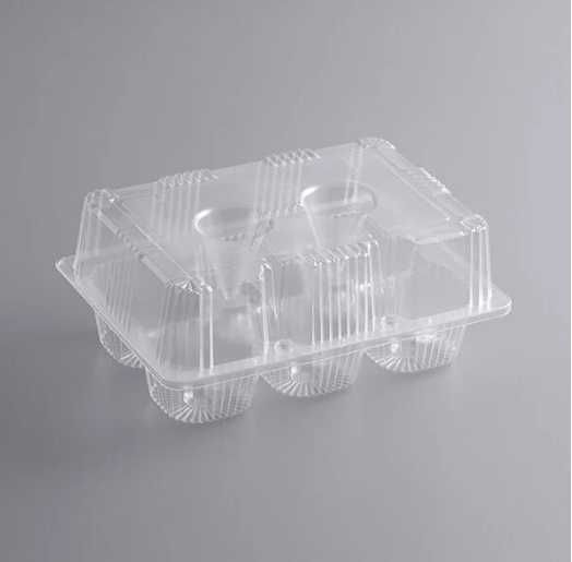 Clear Clamshell Container- 6 cupcakes high dome