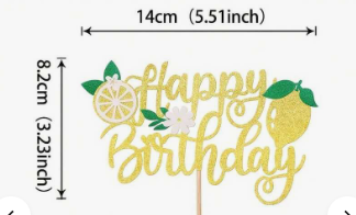 Happy Birthday Topper Lemon