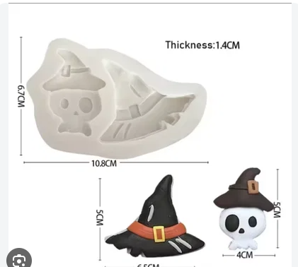 Witch Hat Skull Silicone Mold